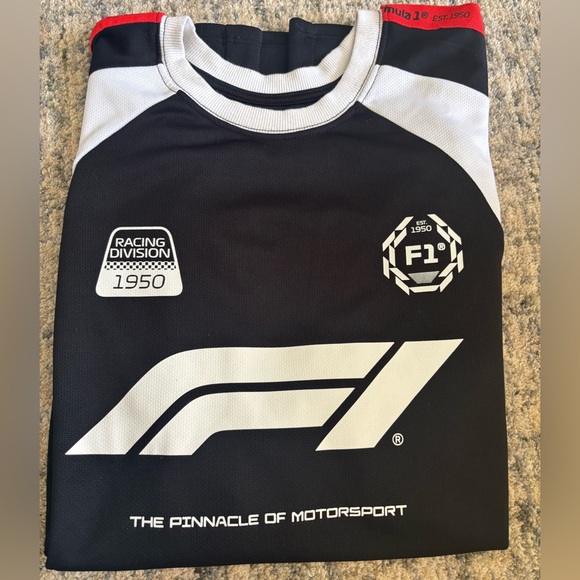 Formula 1 Tops - F1 Black and White Racing Shirt